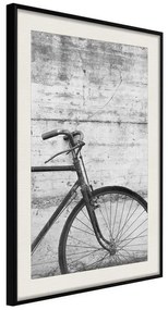 Poster  Bicycle Leaning Against the Wall  Cornice Quadri Cornice nera con pass-partout, Larghezza x Altezza Home decor 30x45