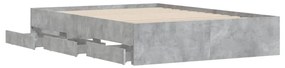 Giroletto cassetti grigio cemento 135x190 cm legno multistrato