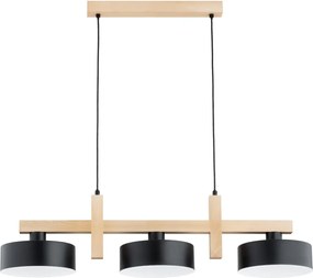 Lampadario a cavo CERTA 3xE27/15W/230V nero/beige