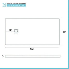 Piatto doccia filo pavimento Karen 80x150 resina pietra antracite