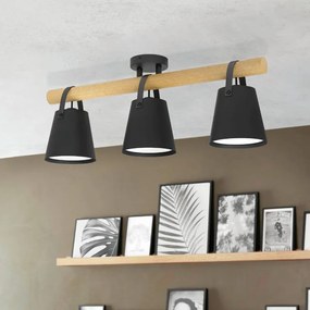 Plafoniera industriale Boyle marrone IP20, 3XE27