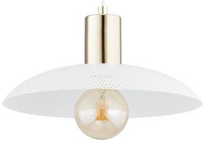 Sospensione Contemporanea Enki 1 Luce In Acciaio Oro E Bianco