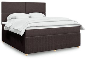 Giroletto A Molle Con Materasso Marrone Scuro 180x200cm Tessuto /