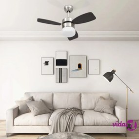vidaXL Ventilatore Soffitto con Luce e Telecomando 76 cm Marrone Scuro