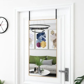 Specchio da Porta in Vetro e Alluminio disponibile in varie dimensioni, 50 x 100 cm / Oro