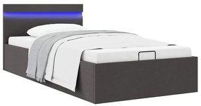 Giroletto Con Contenitore E Led Grigio Scuro Tessuto 100x200 Cm /