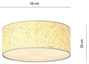 Plafoniera Minimal 3 Luci Drago In Acciaio Bianco E Beige Effetto Sughero