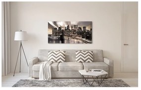 Stampa su tela Skyline New York seppia, multicolore 140 x 70 cm