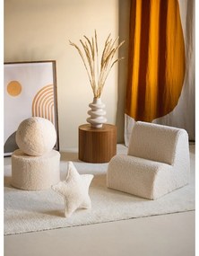 Poltrona per bambini color crema con rivestimento in bouclé Cloud – Wigiwama