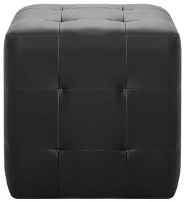 Pouf 2 pz nero 30x30x30 cm in similpelle