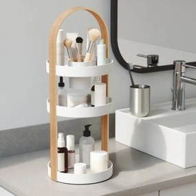 Organizer da bagno in legno in colore bianco e naturale Bellwood - Umbra