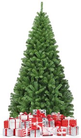 Costway Albero di Natale 180 cm aghi in PVC di alta qualità, Albero di Natale non illuminato con 1000 rami