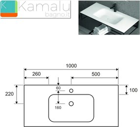 Mobile bagno sospeso 100 cm stile industrial con struttura metallica SOP-100 - KAMALU