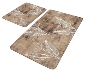 Set di tappetini per il bagno marroni in velluto 2 pz 60x100 cm – Mila Home