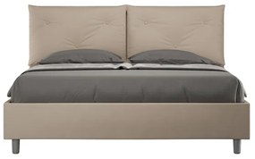 Letto matrimoniale senza rete imbottito 160x190 similpelle tortora Appia