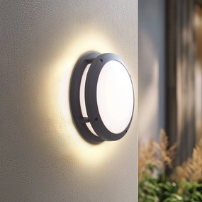 Lindby Smart LED applique da esterno Liren CCT RGB Tuya WLAN Lindby, dimmerabile, Alluminio / Grigio / Zincato, Alluminio, Moderno
