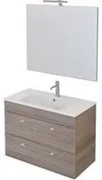 Mobile Bagno Sospeso 80 cm Lavabo e Specchio Bonussi Tucano Olmo