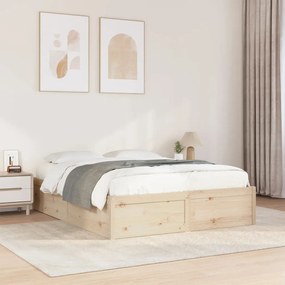 Letto senza materasso 140x190 cm in legno massello di pino