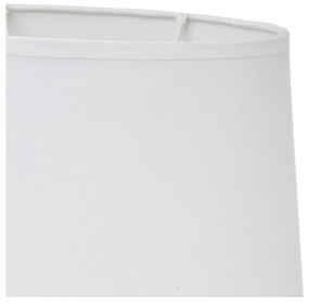 Lampada da tavolo in ceramica bianco-grigia con paralume in tessuto (altezza 30 cm) - Casa Selección