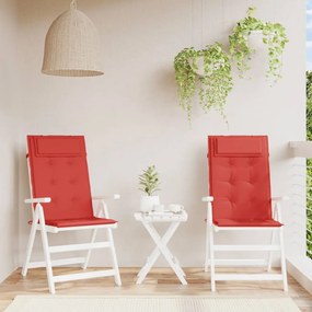 Cuscini Per Sedia Con Schienale Alto 2 Pz Rosso Tessuto Oxford /
