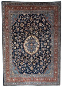 Sarouk Tappeto 410 x 290 Blu (Iran) Annodato A Mano