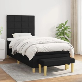 Giroletto A Molle Con Materasso Nero 90x190 Cm İn Tessuto /
