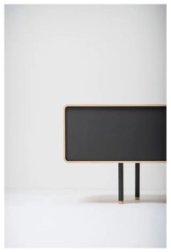 Tavolo TV in legno di quercia di colore nero-naturale 200x48 cm Fina - Gazzda