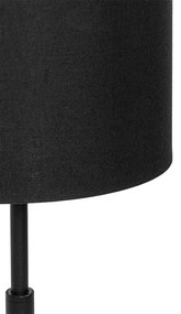 Lampada da tavolo moderna con paralume in tessuto nero e oro - VT 1