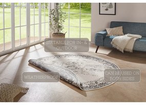 Tappeto da esterno grigio e crema , ø 200 cm Borbon - NORTHRUGS
