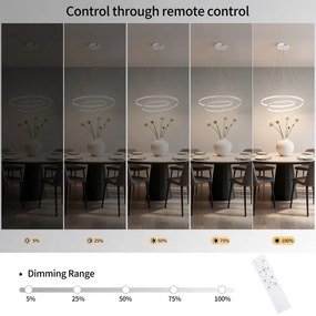 Brilagi-LED Lampadario dimmerabile su cavo TWISTER LED/48W/230V Ø 50 cm bianco + telecomando