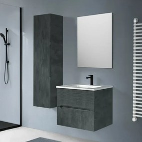 Mobile bagno sospeso 60 lava cannettato 2 cassetti lavabo e specchio Rigo