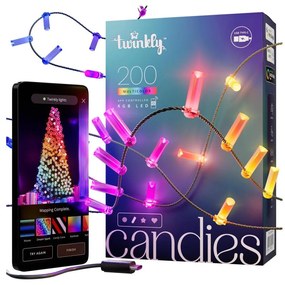 Twinkly TWKC200RGB-G - LED RGB Dimmerabile Catena natalizia 200xLED 14 m USB Wi-Fi