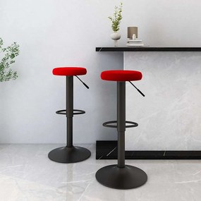 Sgabelli Da Bar 2 Pz Rosso Vino İn Velluto /