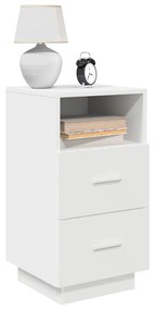 Comodino Con 2 Cassetti Bianco 36x36x68 Cm /
