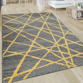 Tappeto di Design a Pelo Corto Yellow Modern Varie Misure  Colore Giallo, Dimensioni cm 60x100