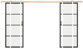 Porta scorrevole doppia con sistema a incasso alluminio e vetro temperato smerigliato 2xH205xL63cm - SINCA II