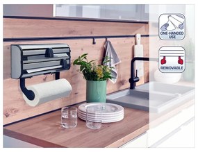 Porta pellicola e alluminio da parete da parete argentato in metallo Parat Royal – LEIFHEIT