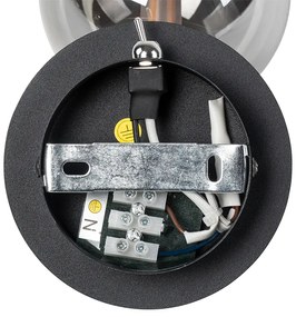 Faretto rustico nero orientabile con vetro fumé - Athens