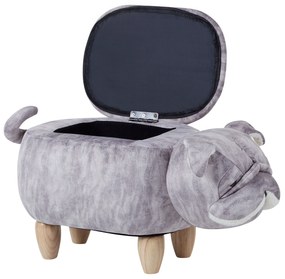 Pouf animaletto velluto grigio PUG Beliani