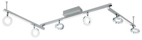 Spot Moderno Cardillio 1 Alluminio Argento 6 Luci Led 3,2W