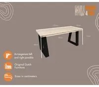 Scrivania - Vancouver ponteggio legno bianco Lunghezza 120 cm con gambe Colore Nero