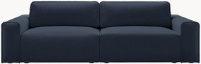 Divano letto 3 posti in ciniglia con contenitore Victor, larg. 246 cm