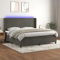 Letto a Molle con Materasso e LED Grigio Scuro 200x200 cm cod mxl 59709