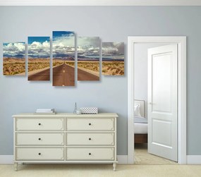 Quadri 5 pezzi – Strada nel deserto