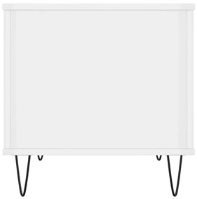 Tavolino Salotto Bianco Lucido 60x44,5x45 cm Legno Multistrato