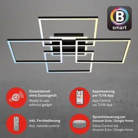 Brilo - plafoniera LED dimmerabile FRAME 50W/230V Wi-Fi Tuya + telecomando 72,4x72,4cm nero