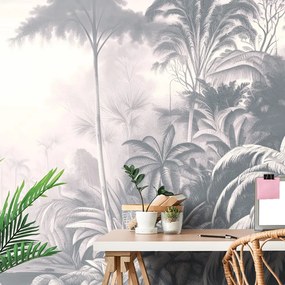 Carta da parati – Alberi tropicali con tocco vintage