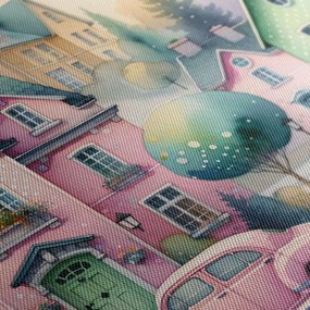 Quadro su tela – Vicoli magici della città pastello