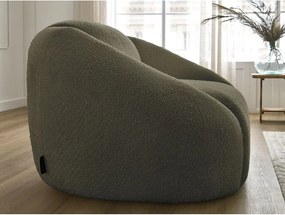 Poltrona verde con rivestimento in bouclé Tina – Bobochic Paris