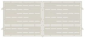 Cancello con serratura elettrica Privacy in ferro, apertura centrale, L 408.5 x H 180 cm, di colore bianco